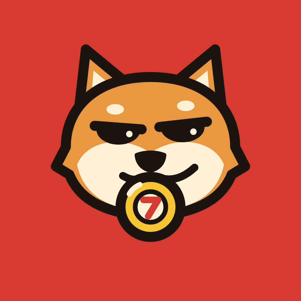 LottoINU dog holding a gold lotto ball